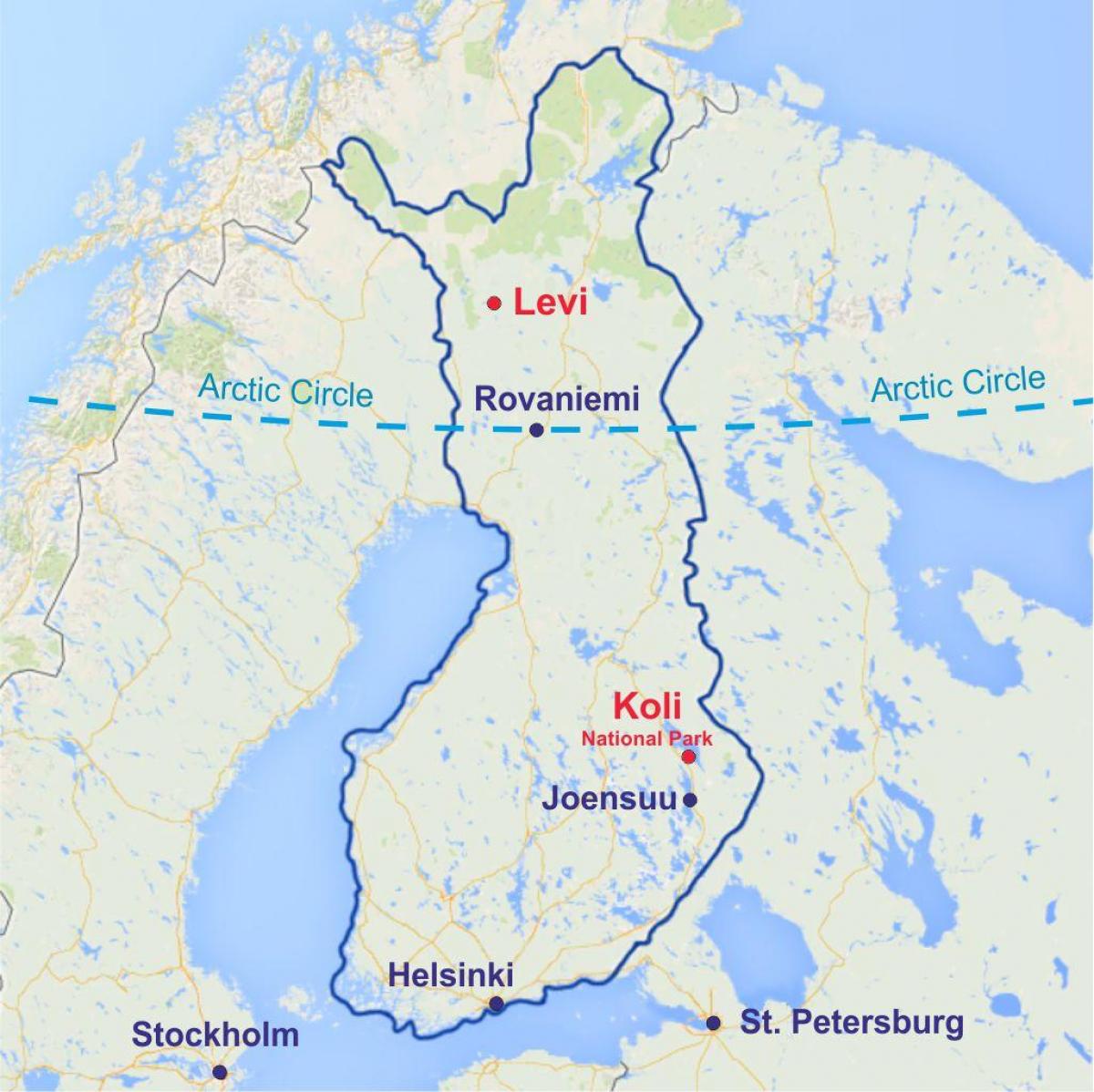 फिनलैंड लेवी नक्शा